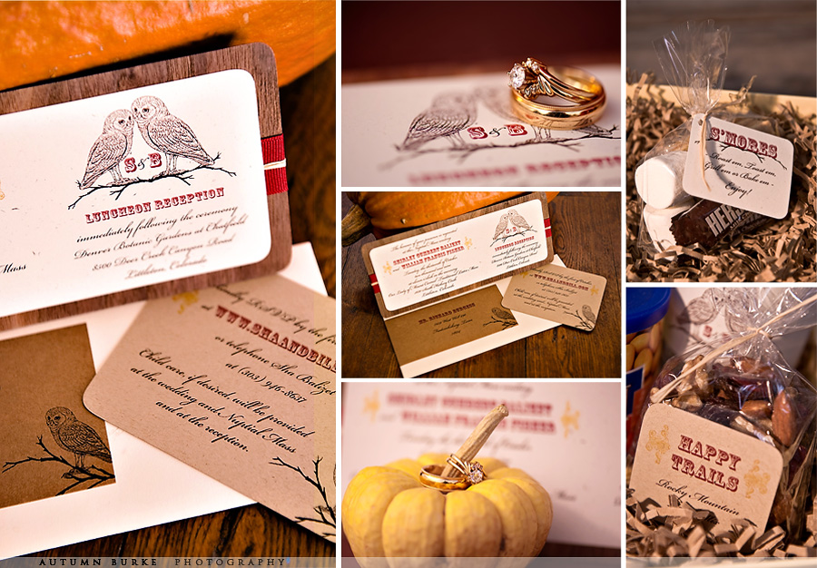 custom design fall wedding stationary