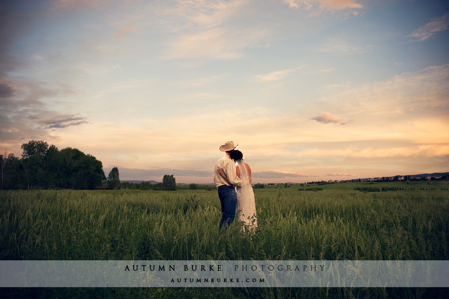 sunset at denver botanic gardens at chatfield wedding