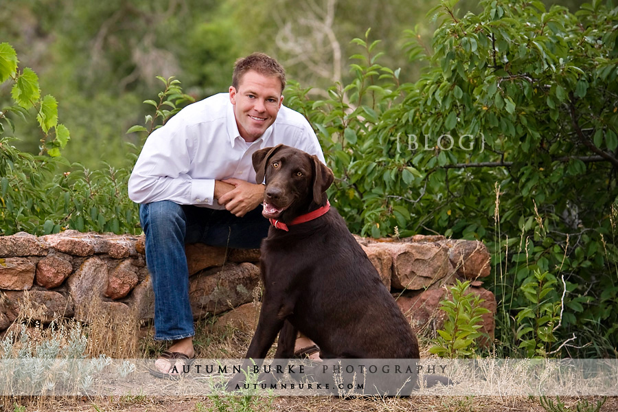 red rocks denver colorado portrait man and dog