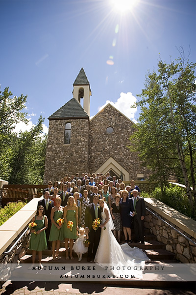 beaver creek chapel colorado wedding group shot