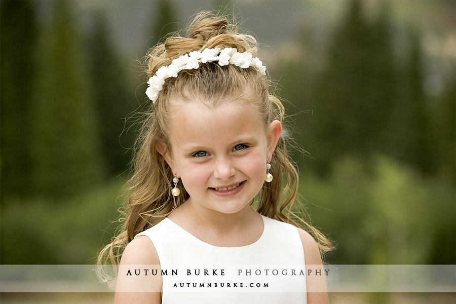 colorado mountain wedding flower girl