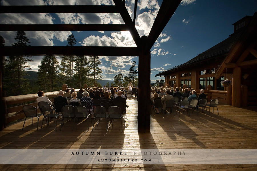 lodge at sunspot winter park colorado mountain wedding ceremony