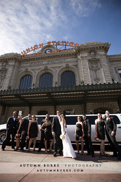 downtown denver colorado union station wedding party