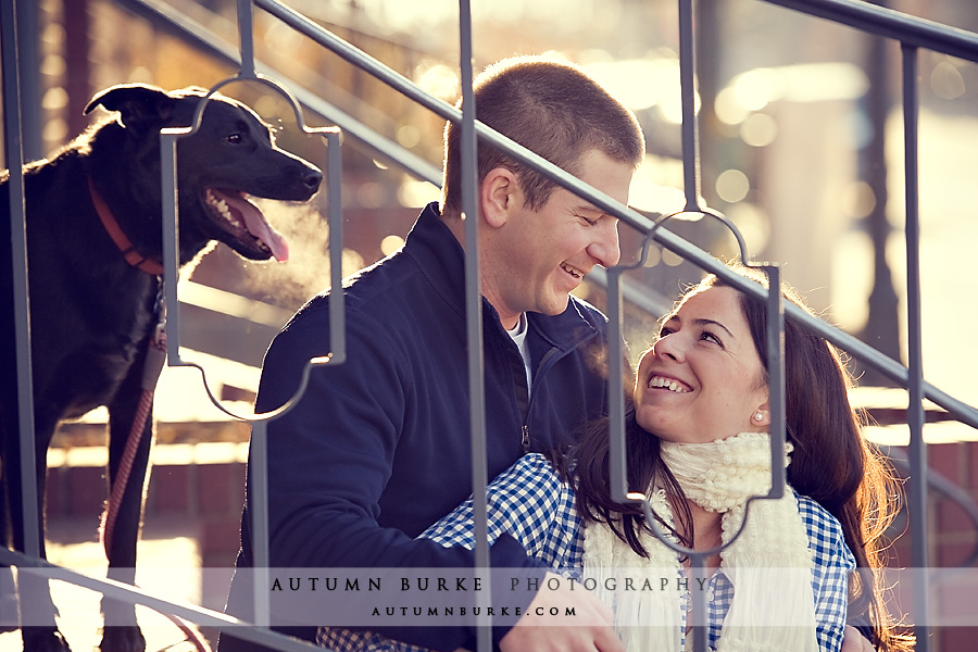 downtown denver colorado engagement portrait session dog