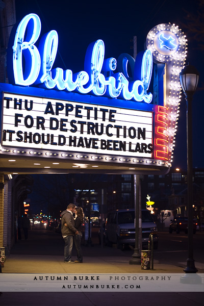 denver colorado night city engagement portrait session