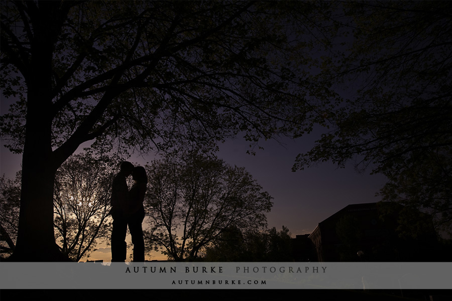 denver colorado engagement session silhouette