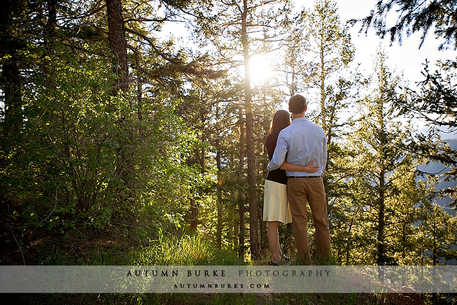 golden colorado engagement mountain view portrait