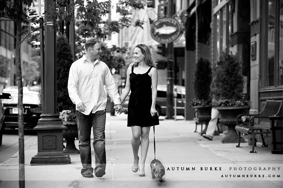 downtown denver colorado engagement portrait session with dog