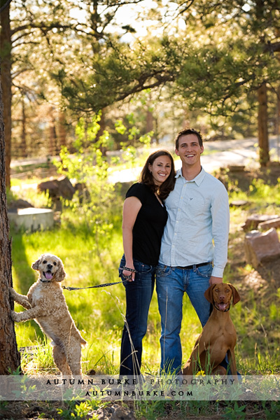 colorado engagement session family portrait with dogs