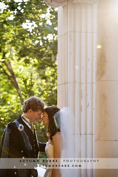 grant humphreys mansion denver wedding vintage garden kilts bride groom