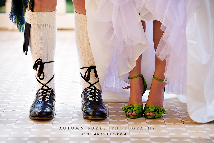 denver colorado wedding shoes green heels and scottish kilt