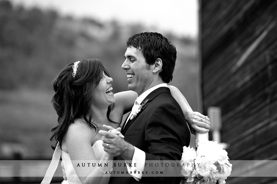 larkspur colorado spruce mountain ranch wedding couple laughter 