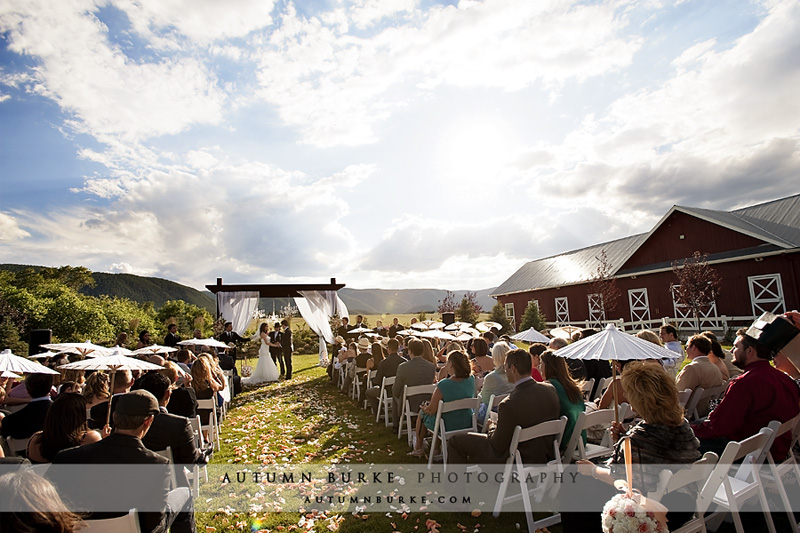 crooked willow farms wedding ceremony larkspur colorado barn outdoors