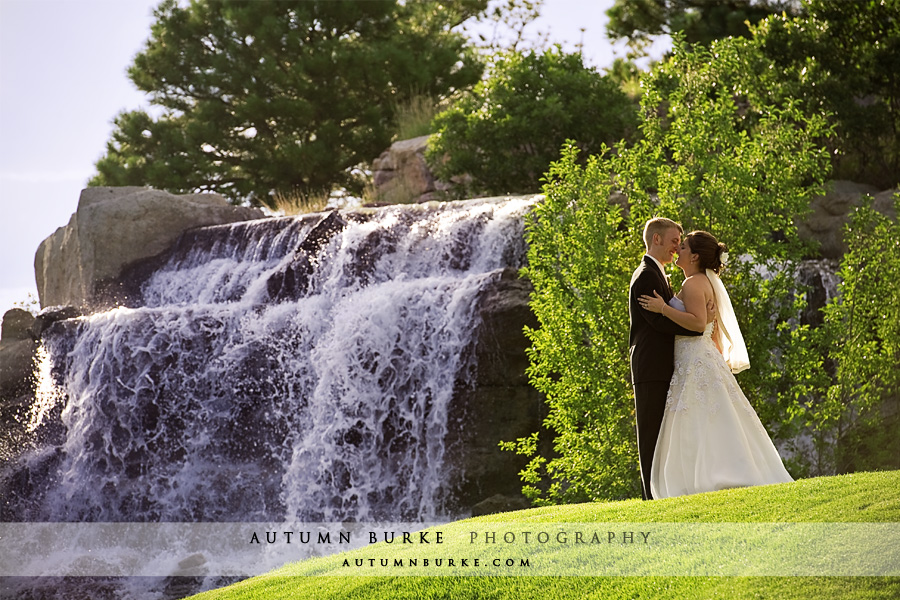 the sanctuary golf club sedalia colorado wedding waterfall