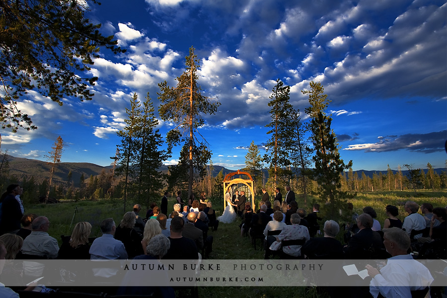 wild horse inn tabernash colorado mountain wedding ceremony outdoors 