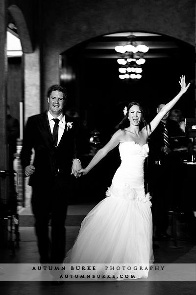 bride and groom grand entrance crooked willow farms colorado wedding