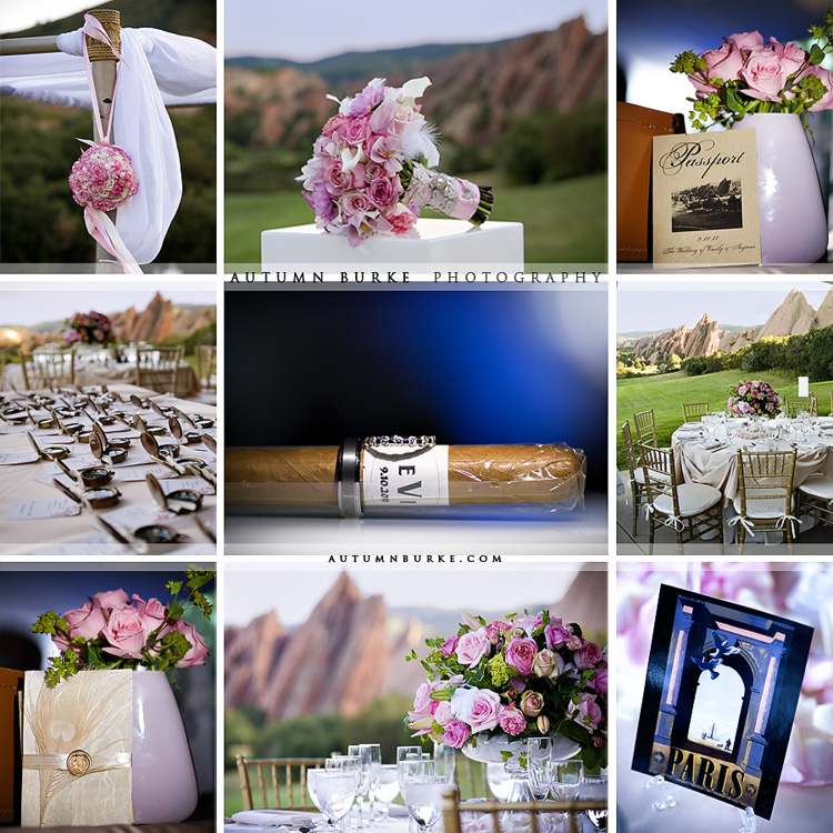 arrowhead golf colorado wedding swank stems romantic pink vintage travel wedding details