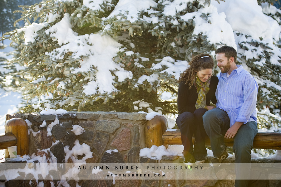 evergreen colorado snowy winter engagement portrait session