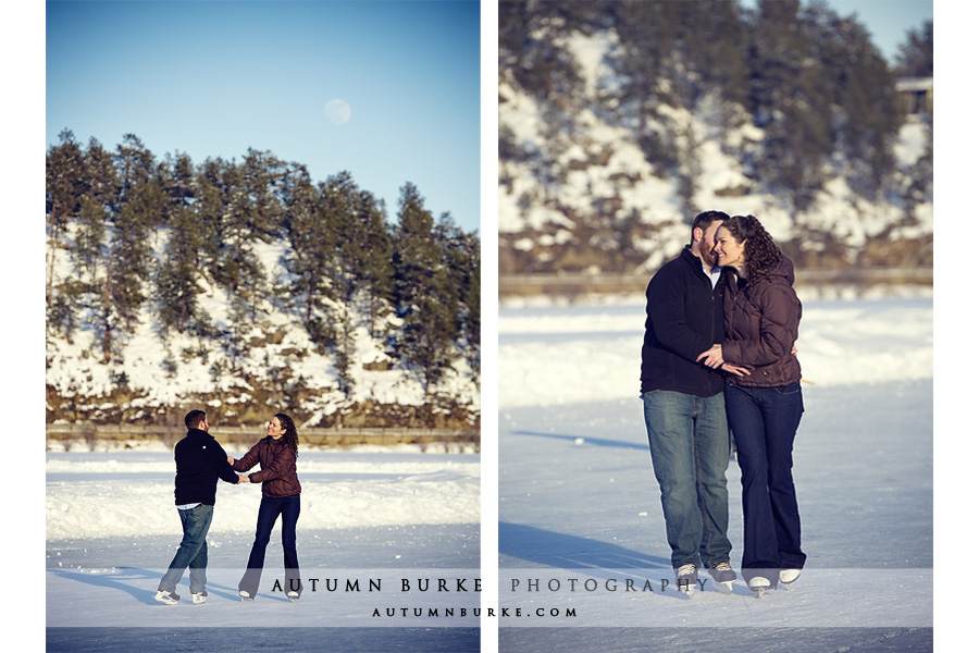 evergreen lake house colorado wedding engagement session ice skating