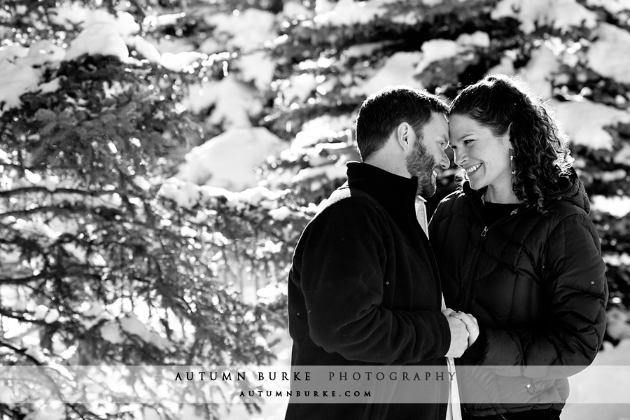 snowy Colorado engagement session