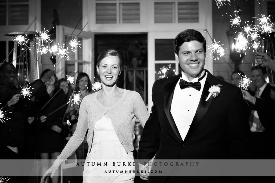 denver country club colorado wedding bride groom sparkler exit