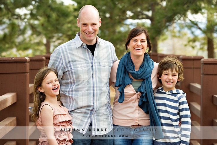 outdoor family portrait colorado spring bridge castle rock