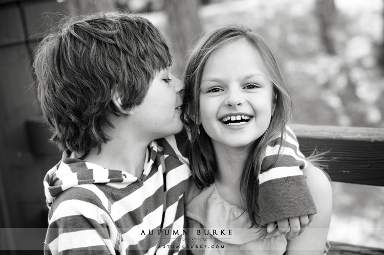 denver colorado family portrait photography brother sister laughing