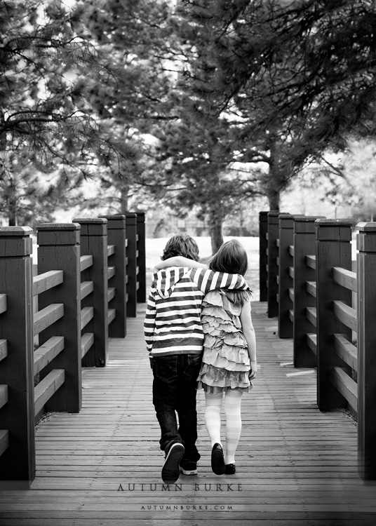 colorado children family portrait brother sister walking