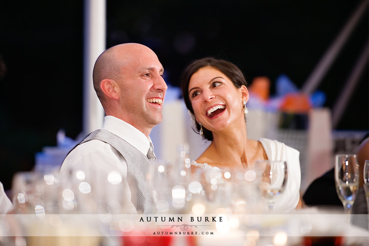 denver country club colorado wedding toasts bride groom laughing