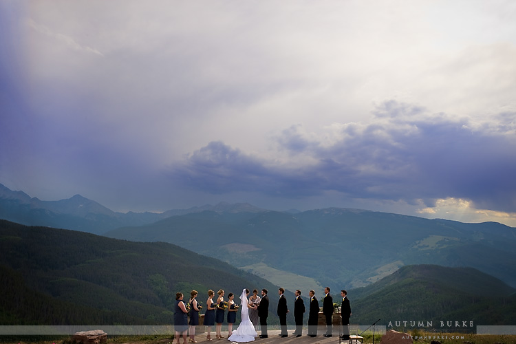 vail wedding deck ceremony colorado