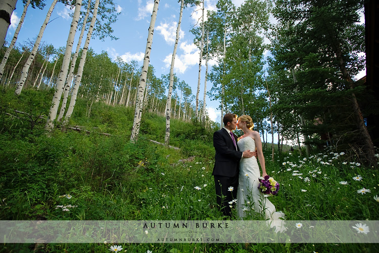 aspen trees and wildflowers allies cabin wedding beaver creek colorado