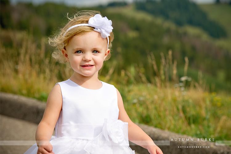 vail mountain wedding deck ceremony flower girl