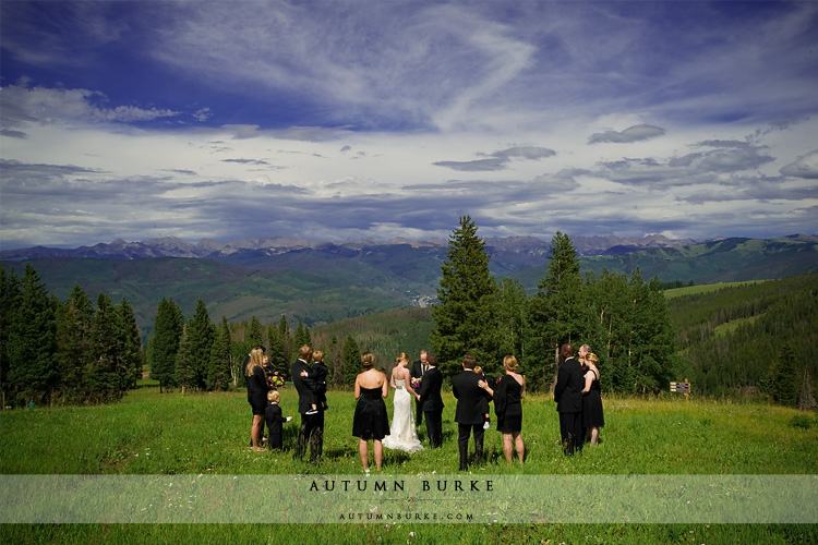 beaver creek wedding deck ceremony colorado mountain top allies cabin