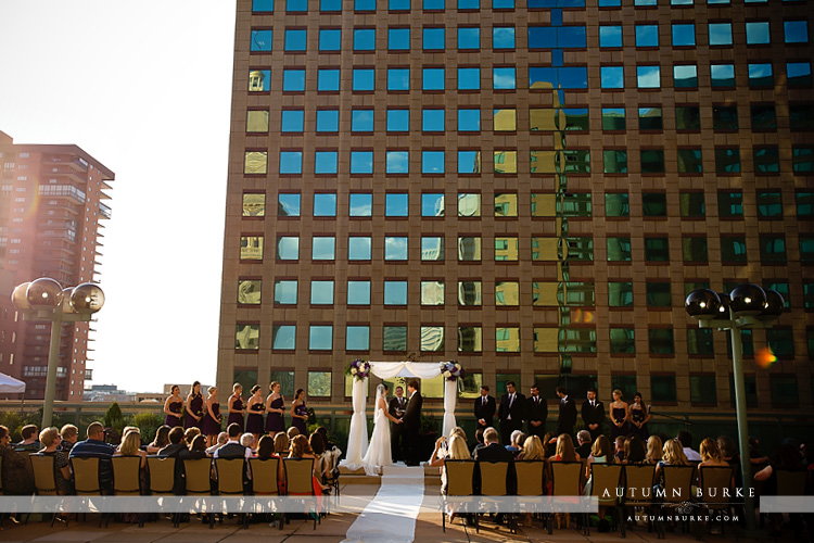 downtown denver wedding ceremony rooftop westin hotel colorado