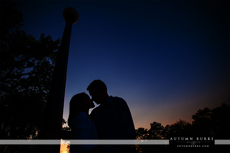 denver wash park colorado sunset silhouette wedding engagement portrait session