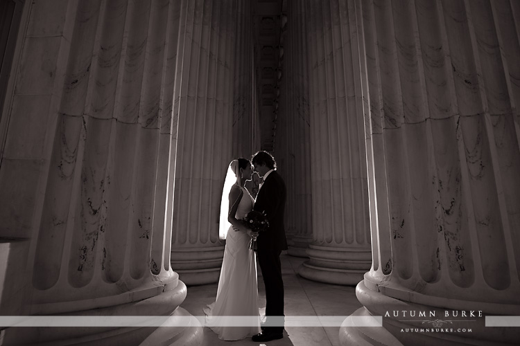 downtown denver wedding byron white courthouse columns dramatic bride groom