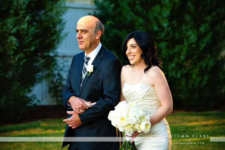 lionsgate event center colorado wedding ceremony dad walks bride down the aisle