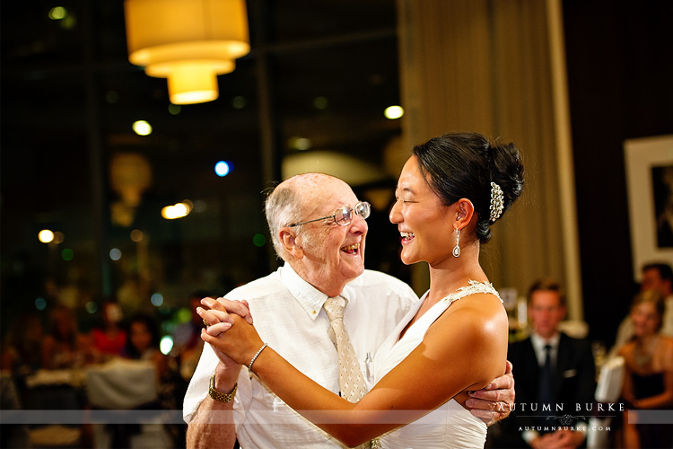 denver colorado wedding bride dancing with grandfather sweet westin hotel wedding reception