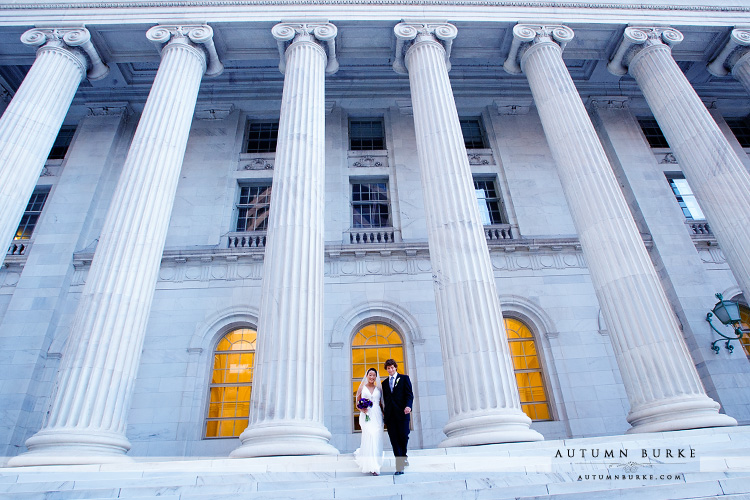 downtown denver westin wedding colorado bride and groom byron white courthouse