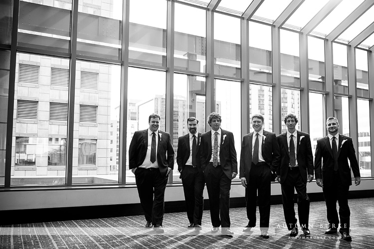 groom and groomsmen denver westin wedding colorado