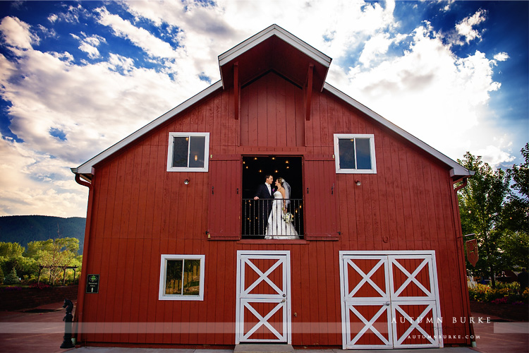 crooked willow barn wedding colorado bride and groom portrait