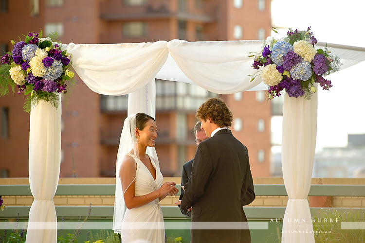 wedding vows westin hotel downtown denver colorado rooftop ceremony