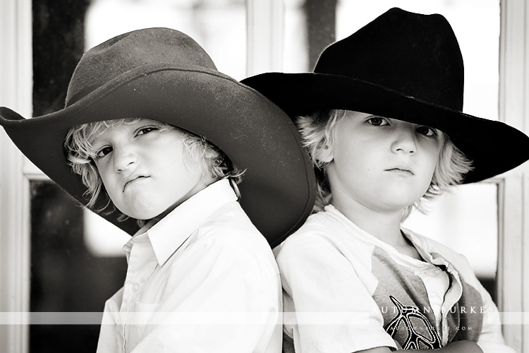 colorado kids portrait session cowboy hats highlands ranch mansion