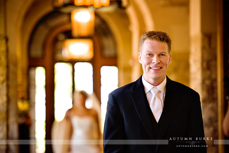 sanctuary wedding sedalia colorado bride and groom first look