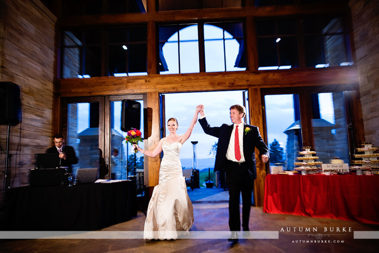 the sanctuary castle pines colorado bride and groom grand entrance