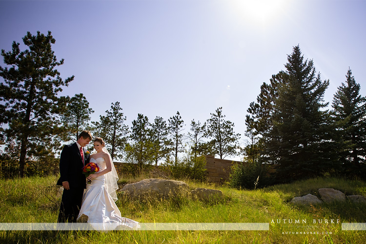 colorado bride and groom sanctuary golf course wedding first look