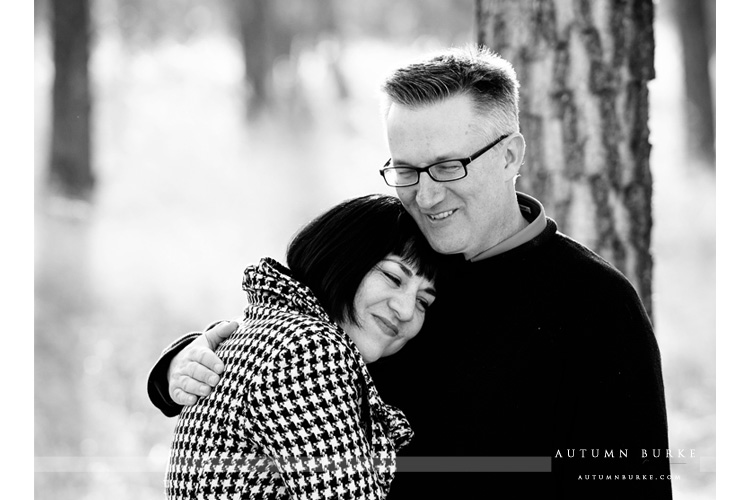 sweet couple hug denver colorado lifestyle engagement portrait