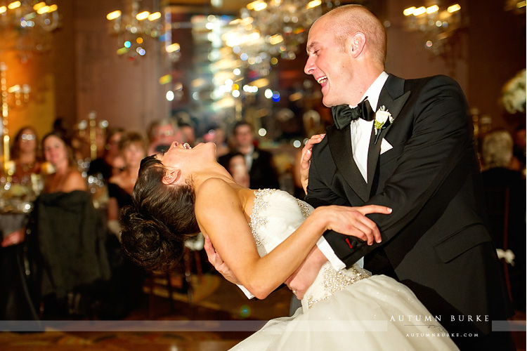 four seasons vail colorado wedding bride and groom first dance ballroom