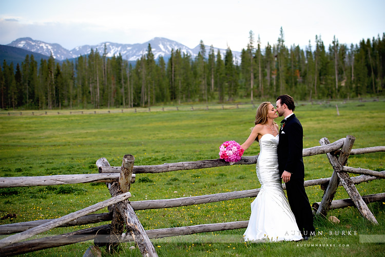 colorado mountain wedding winter park devils thumb ranch bride and groom