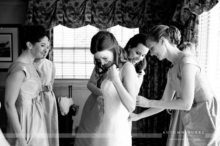 bride getting ready wedding preparations denver country club